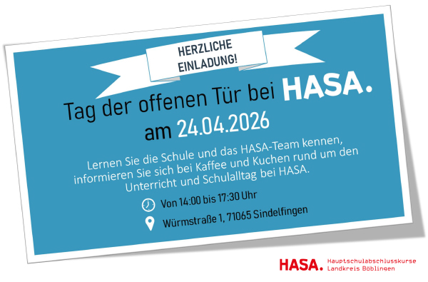 Einladung von HASA zum Tag der offenen Tür