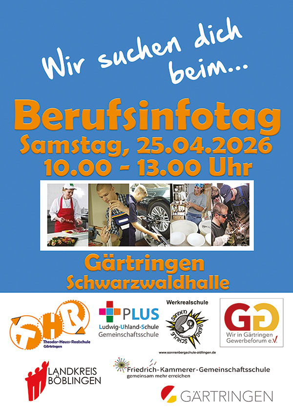 Plakat des Berufsinformationstags in Gärtringen