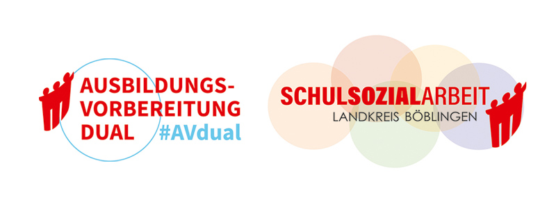 Logo der Schulsozialarbeit und AVdual Begleitung des Landkreis Böblingen